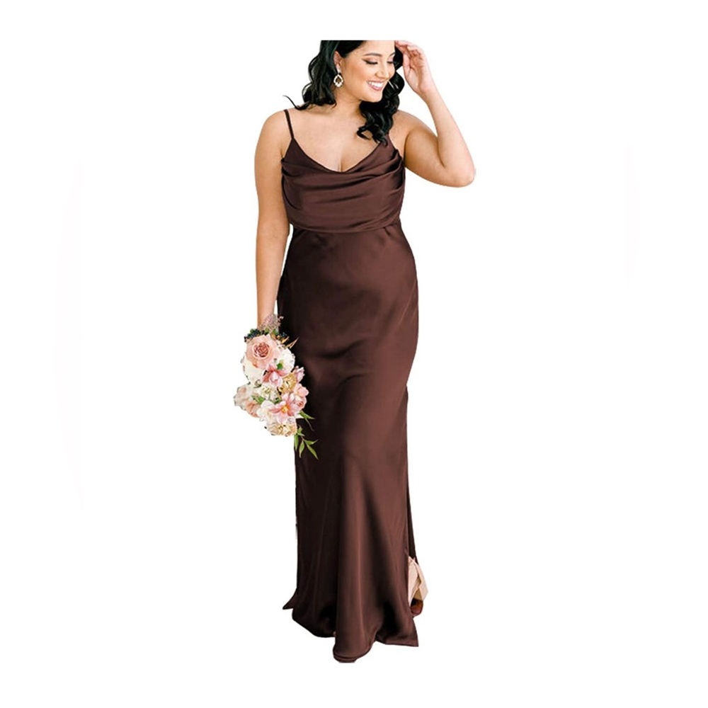 NWT size 0 brown satin dress